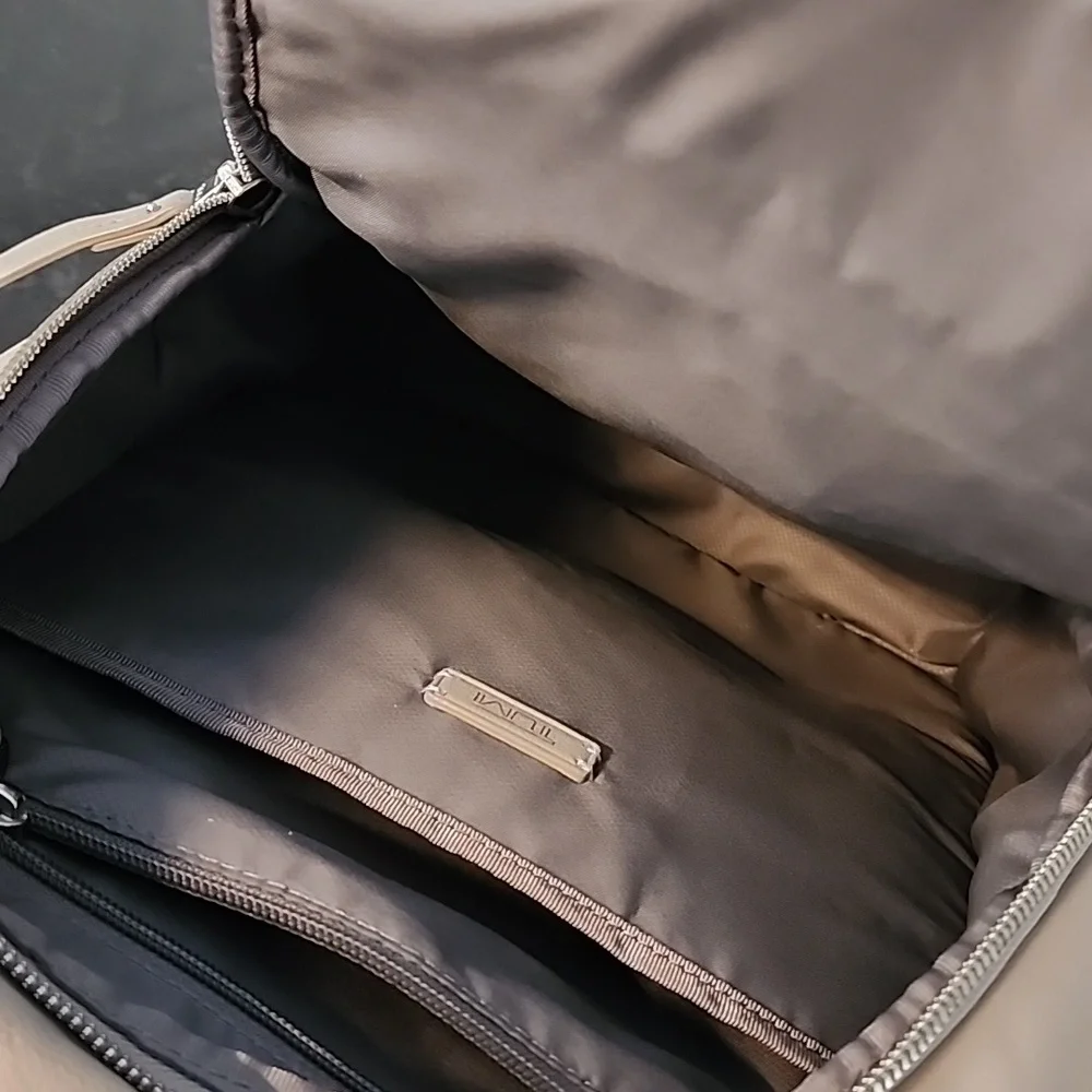 Tumi Daniella Leather Backpack In Gobi Tan /Silver